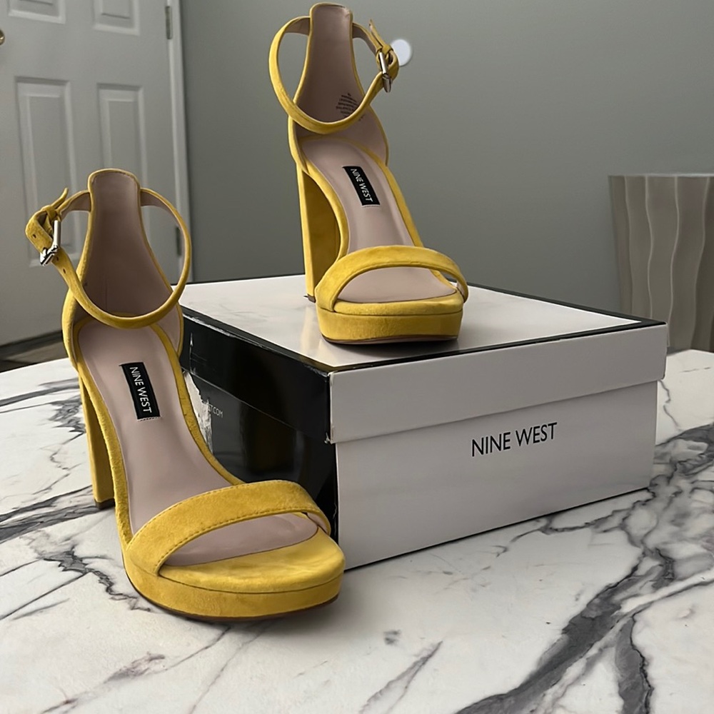 Yellow strap heels